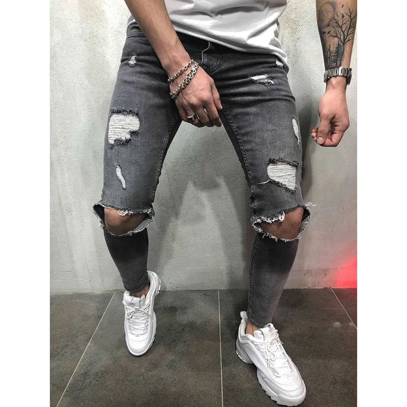 Fashion trend mid waist skinny pencil pants ripped tapered hollow out knee hole denim jeans pants for men, As picture or customized
Fashion trend mid waist skinny pencil pants ripped tapered hollow out knee hole denim jeans pants for men, As picture or customized