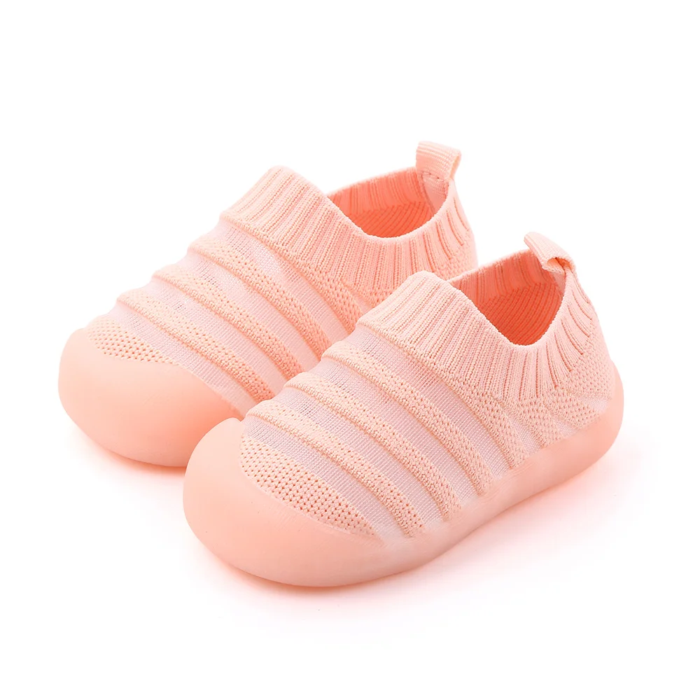 High Quality Baby Shoes Sole Newborn Shoes Design Rubber in Summer Knitting Boy Girl Kids Children EVA Sock OEM Solid Mesh D2448 factory