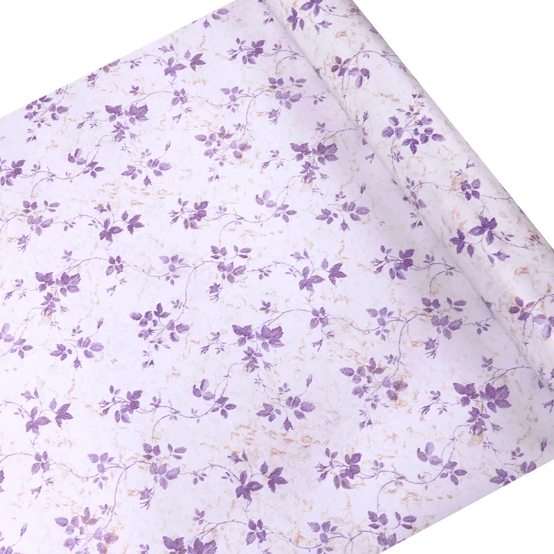 Fresh Floral Wallpaper PVC Waterproof Anti-fouling Self-adhesive Bedroom Wallpaper Dormitory Decoration