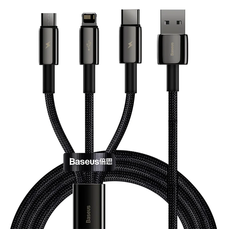 Tungsten Gold One-For-Three Fast Charging USB to M+L+C 3.5A 1.5m 3 in 1 Charger Data Cable For Baseus
Tungsten Gold One-For-Three Fast Charging USB to M+L+C 3.5A 1.5m 3 in 1 Charger Data Cable For Baseus