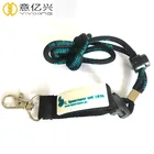 Customized Polyester Badge Holder Woven Round Cord Lanyard With Adjustable Buckle