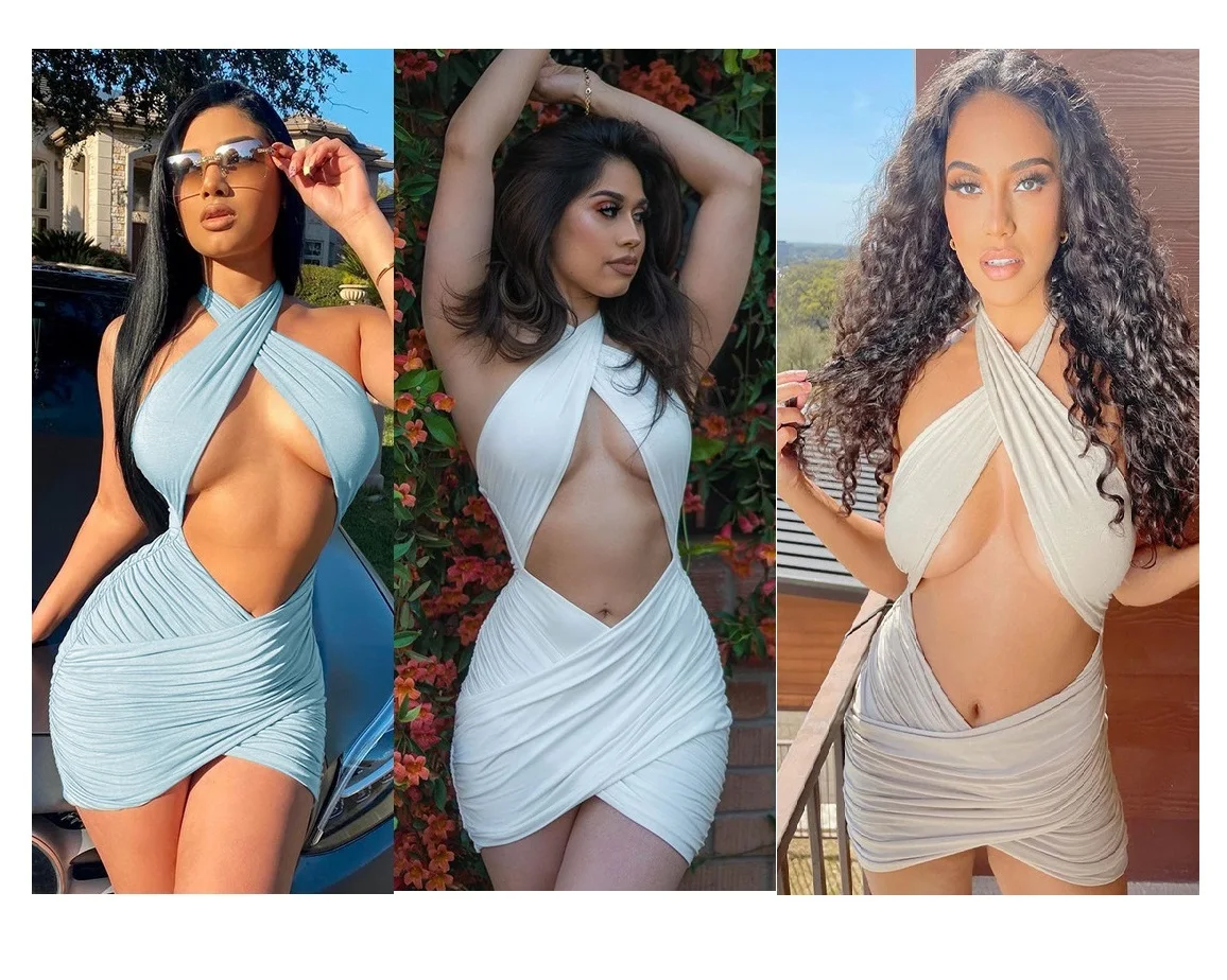 2021 summer women dresses halter neck hollow out backless short mini sexy club dress, White
2021 summer women dresses halter neck hollow out backless short mini sexy club dress, White