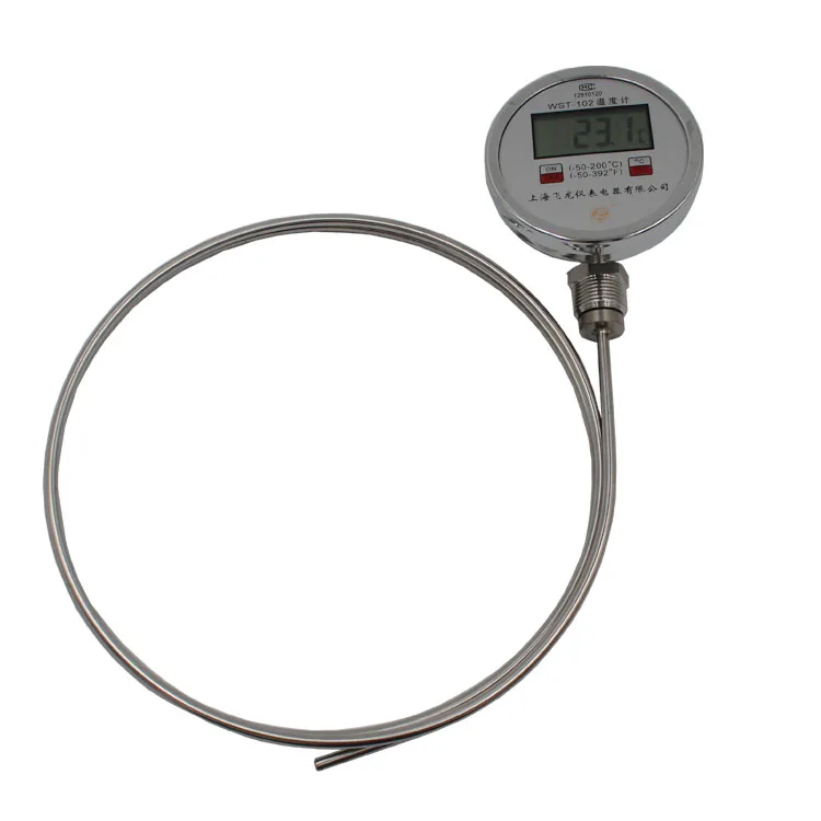 WST-102 100mm diameter -50-200C temperature range customized probe length digital bimetal bimetallic thermometer