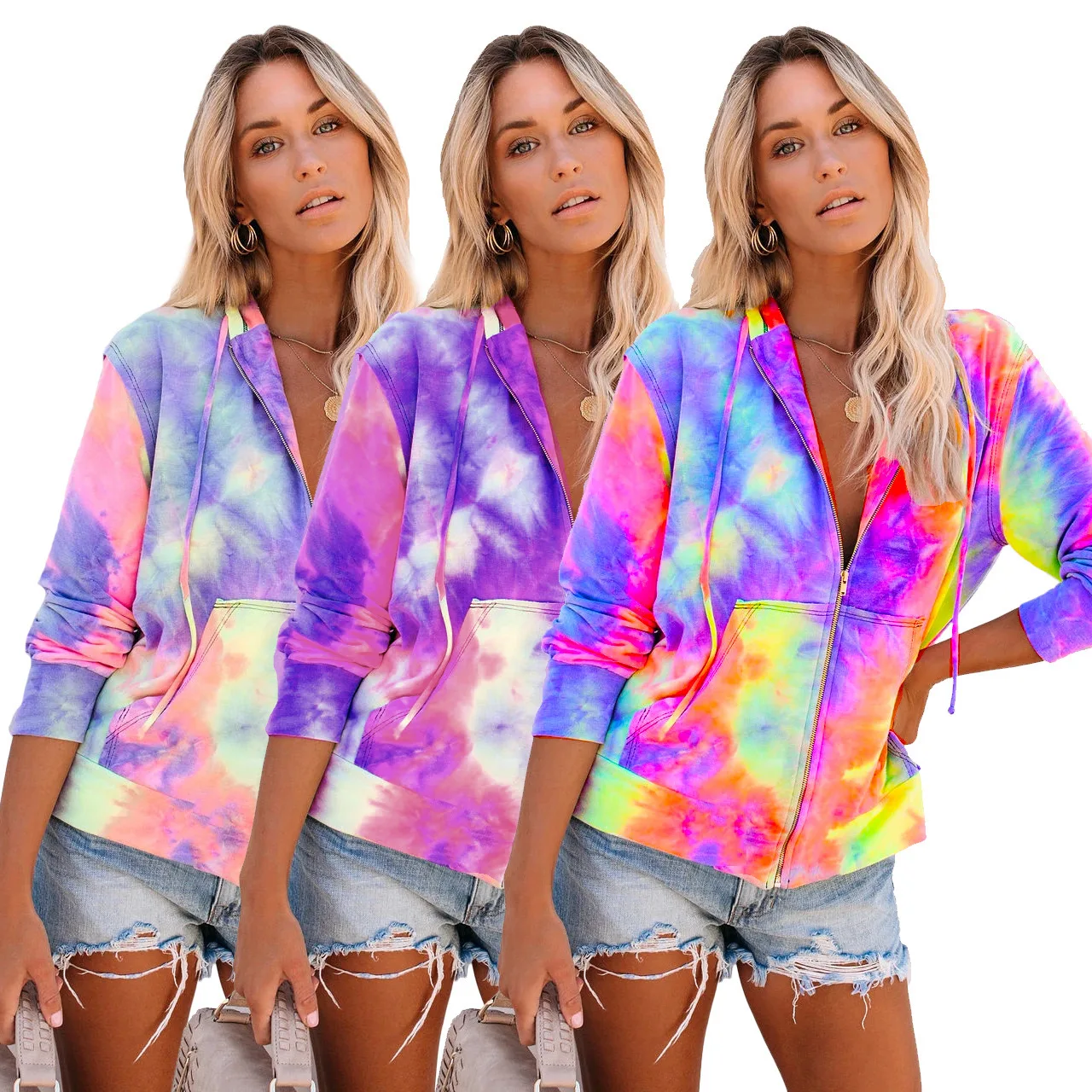WW-0224 Long-sleeved Casual Tie Dye Printing Color Hooded Long-sleeved Clothes Wholesale Pajamas For Women Long Sleeve Womans, Customized color
WW-0224 Long-sleeved Casual Tie Dye Printing Color Hooded Long-sleeved Clothes Wholesale Pajamas For Women Long Sleeve Womans, Customized color