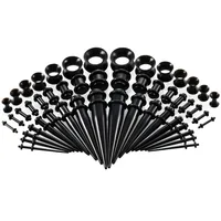 

VRIUA 50pcs/set UV Acrylic Ear Stretching Piercings Ear Taper Expander Plugs and Tunnels Gauge 1.6--12mm Body Jewelry