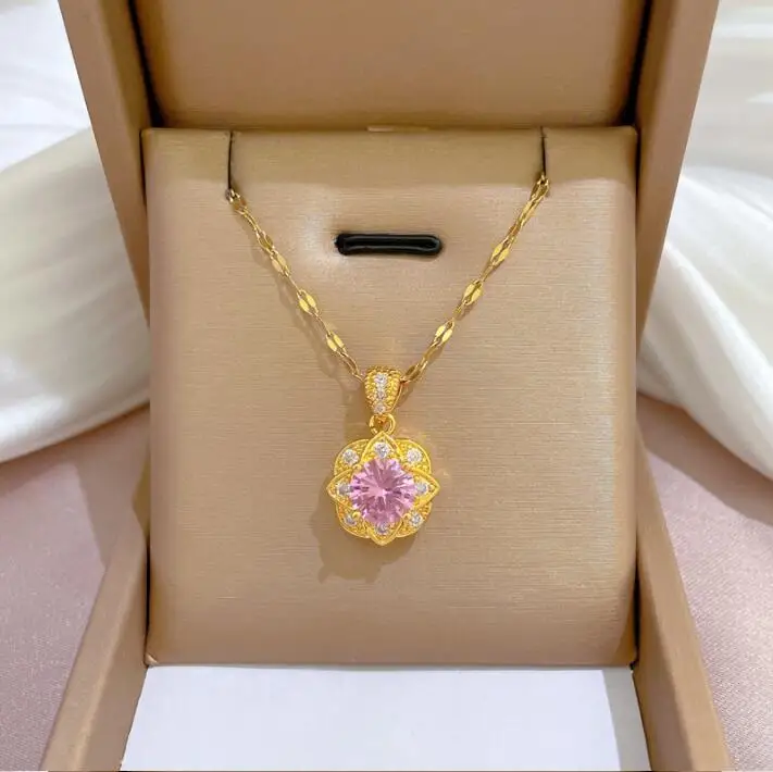 Fashion Exquisite Revolving Flower Necklace for Women Charm Zircon Crystal Pendant Elegant Ladies Wedding Jewelry Accessories
Fashion Exquisite Revolving Flower Necklace for Women Charm Zircon Crystal Pendant Elegant Ladies Wedding Jewelry Accessories