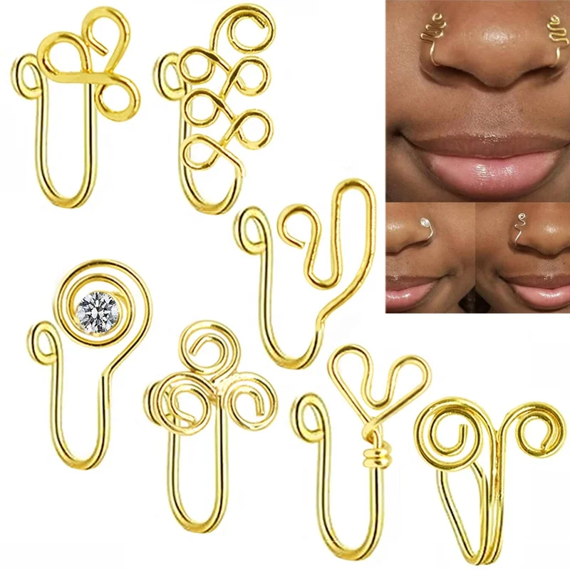 Hot sale Face Nose Ring Gold Snake shape Clip On Nose Rings sexy gold nose cuffs, Silver gold
Hot sale Face Nose Ring Gold Snake shape Clip On Nose Rings sexy gold nose cuffs, Silver gold