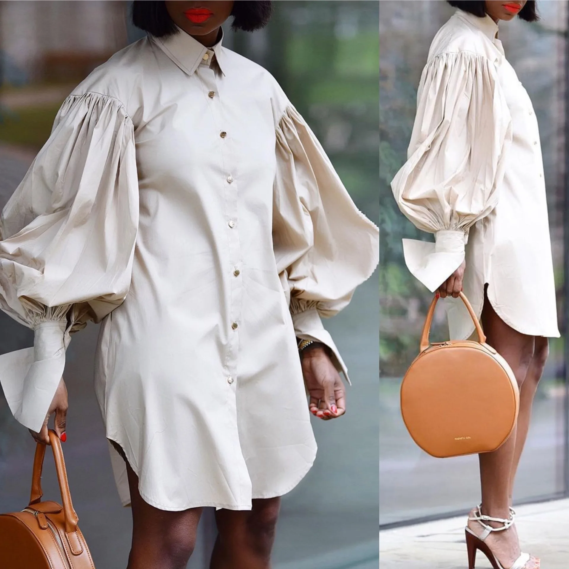 2021 Fall New Large Size Women's Loose Puff Sleeve Solid Color Lapel Long Sleeve Shirt Dress women's casual dresses
2021 Fall New Large Size Women's Loose Puff Sleeve Solid Color Lapel Long Sleeve Shirt Dress women's casual dresses