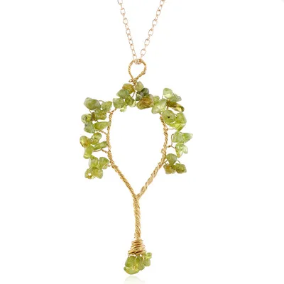 Handmade Copper Wire Winding Natural Stone Gravel Necklace Life Tree Pendant Necklace For Women, As picture
Handmade Copper Wire Winding Natural Stone Gravel Necklace Life Tree Pendant Necklace For Women, As picture