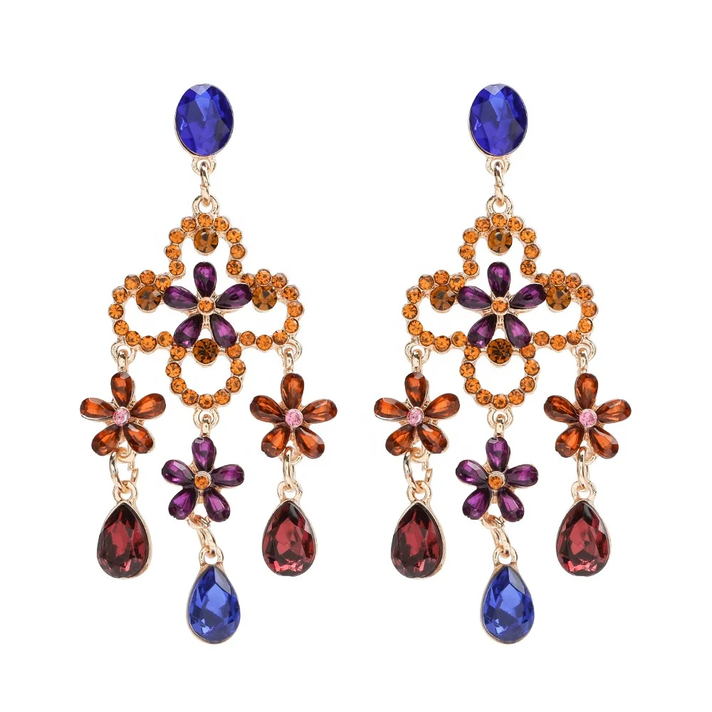 Wholesale fashionable ear ring creative flower tassel earrings vintage Bohemian style rhinestone pendant earrings
Wholesale fashionable ear ring creative flower tassel earrings vintage Bohemian style rhinestone pendant earrings