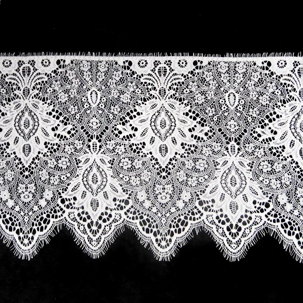 27.5CM elegant flower chantilly lace trimming white wedding, Accept customized color 
27.5CM elegant flower chantilly lace trimming white wedding, Accept customized color