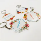 Fashion Plastic Acrylic Key chain Personalized Custom Printed Clear Keychain for Wedding Gift