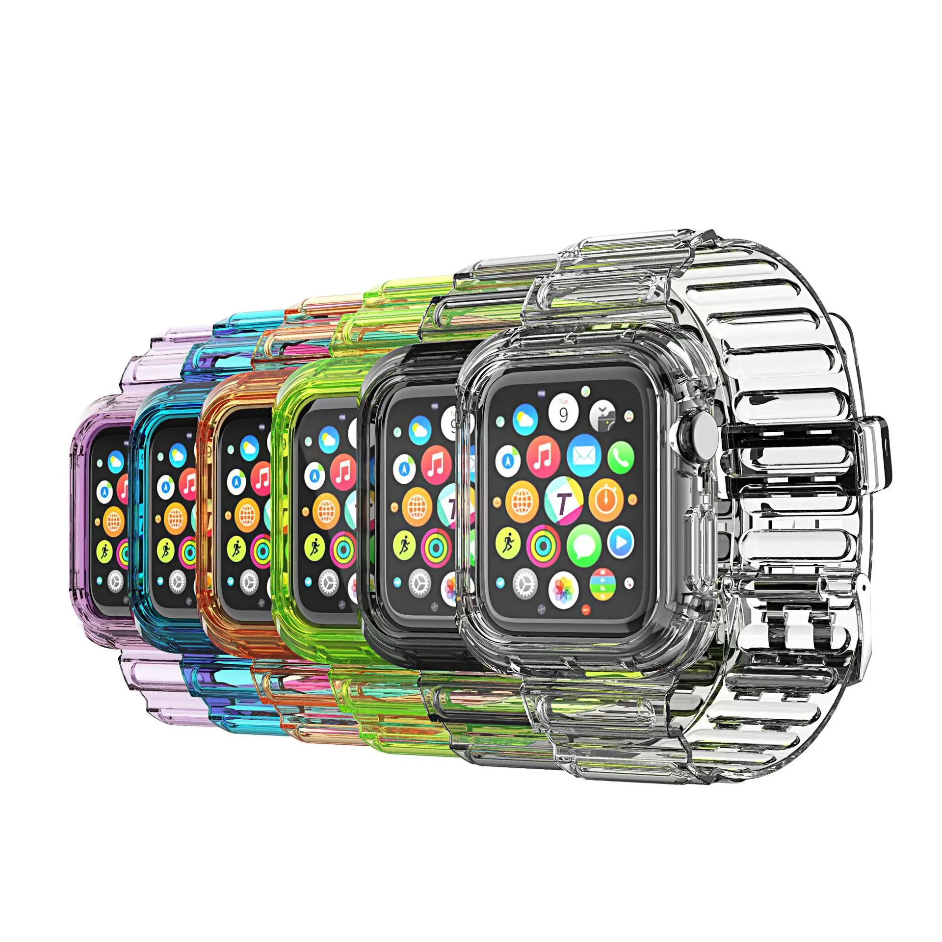 2021 New Transparent Colored Sport Strap For Apple Watch Band 38-40mm/42-44mm Lucenry TPU watchband for iwatch 4 3 2 1
2021 New Transparent Colored Sport Strap For Apple Watch Band 38-40mm/42-44mm Lucenry TPU watchband for iwatch 4 3 2 1