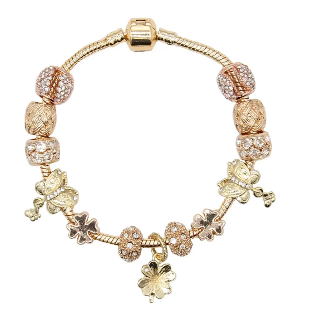New Fashion Never Fade DIY Charm Gold Crystal Bead Bracelet Hollow Ball Animal Butterfly Pendant Bracelet For Women, As picture
New Fashion Never Fade DIY Charm Gold Crystal Bead Bracelet Hollow Ball Animal Butterfly Pendant Bracelet For Women, As picture