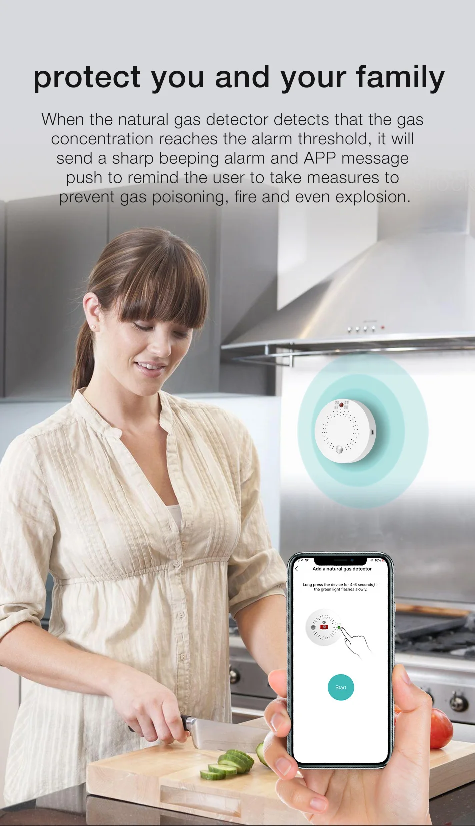 Zigbee security system home gas detector price Konke KK-GA-H03 - ANKUX.COM