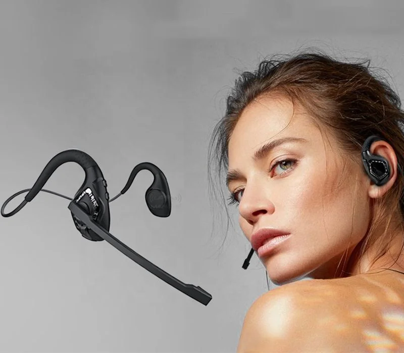 open ear wireless earphone noise cancellation flexible Ear hook air bone conduction headphone with mic stick headset, Black color
open ear wireless earphone noise cancellation flexible Ear hook air bone conduction headphone with mic stick headset, Black color