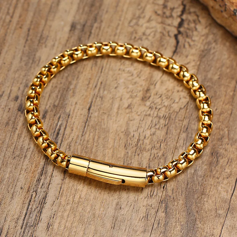 Square Pearl Bracelet Stainless Steel Chain Silver Gold Black Titanium Magnetic Lock Jewelry for Men
Square Pearl Bracelet Stainless Steel Chain Silver Gold Black Titanium Magnetic Lock Jewelry for Men
