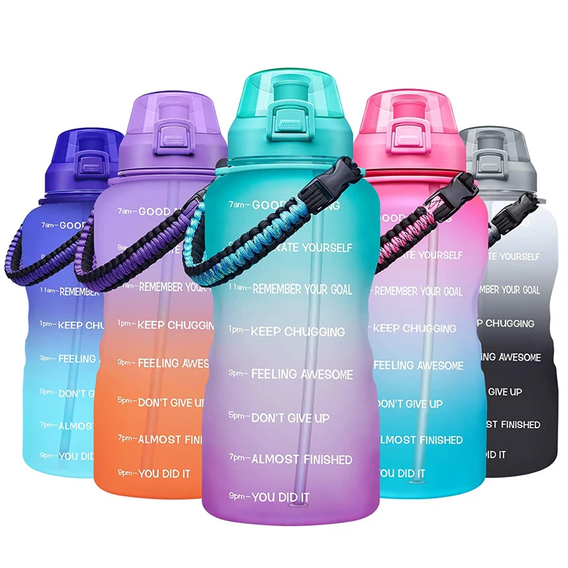 New 1 Gallon Motivational Water Bottle with Paracord Handle Leakproof Tritan BPA Free Fitness Sports Bottle with Time Marker, Customized color acceptable
New 1 Gallon Motivational Water Bottle with Paracord Handle Leakproof Tritan BPA Free Fitness Sports Bottle with Time Marker, Customized color acceptable