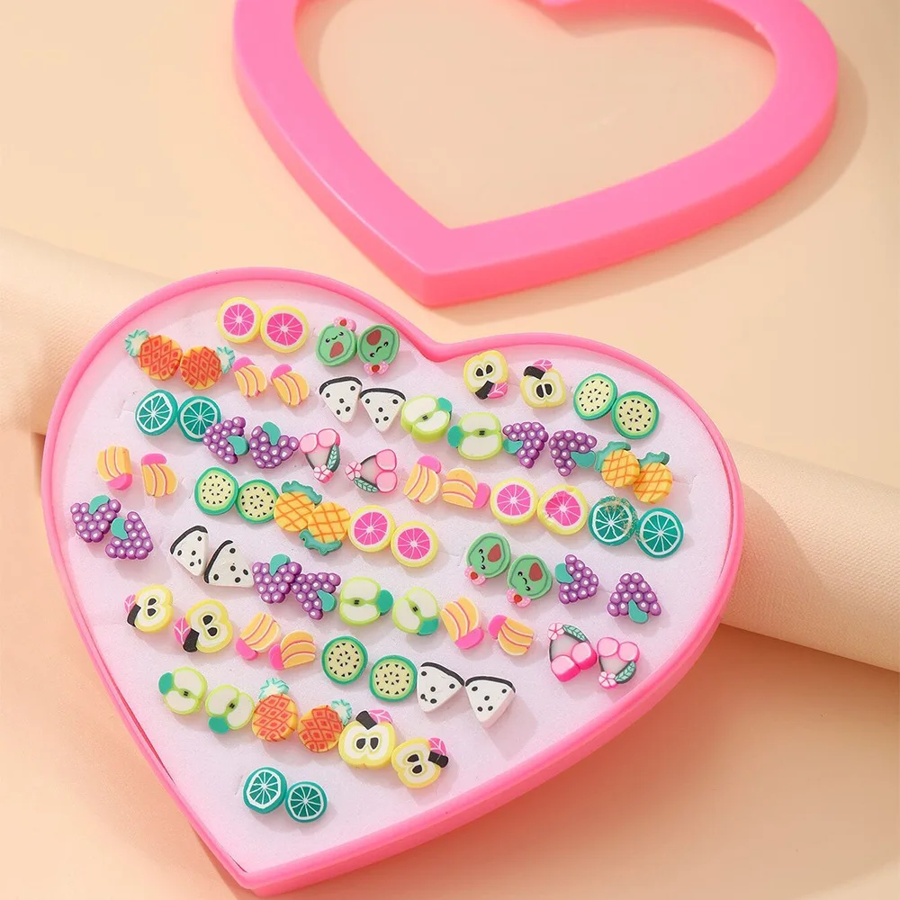 Cute kids 36 pairs clay stud earrings set colorful fruits children earrings for girls jewelry
Cute kids 36 pairs clay stud earrings set colorful fruits children earrings for girls jewelry
