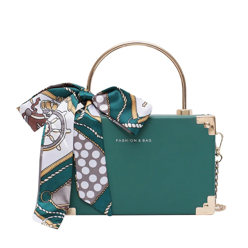 2021 Women Fashion Scarf Box Chain Trendy Sling Leather Crossbody Shoulder Bag Luxury Ladies Designers Purses and Handbags, 6 colors 
2021 Women Fashion Scarf Box Chain Trendy Sling Leather Crossbody Shoulder Bag Luxury Ladies Designers Purses and Handbags, 6 colors