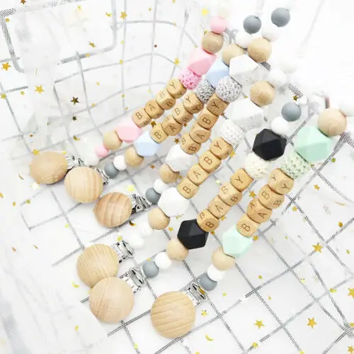Colorful Soft Food Grade Crochet Silicone Wooden Beads Baby Pacifier Clip Dummy chain Wholesale
Colorful Soft Food Grade Crochet Silicone Wooden Beads Baby Pacifier Clip Dummy chain Wholesale