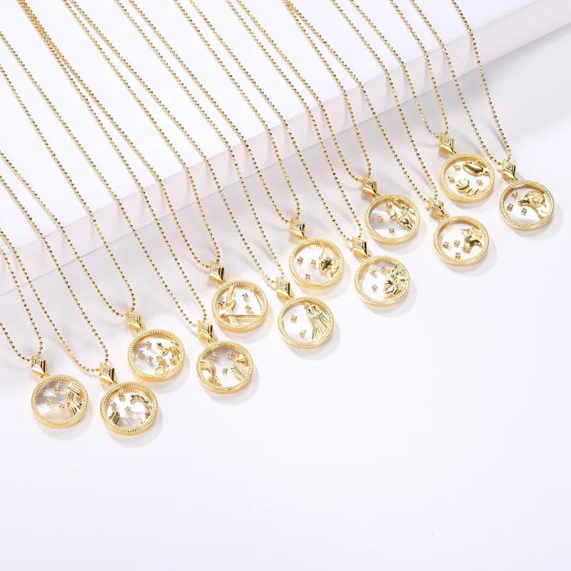 Hot Selling Round Women Jewelry Astrology Star Zodiac Necklace 925 Sterling Silver Gold Plated Shells Pendant Necklace
Hot Selling Round Women Jewelry Astrology Star Zodiac Necklace 925 Sterling Silver Gold Plated Shells Pendant Necklace