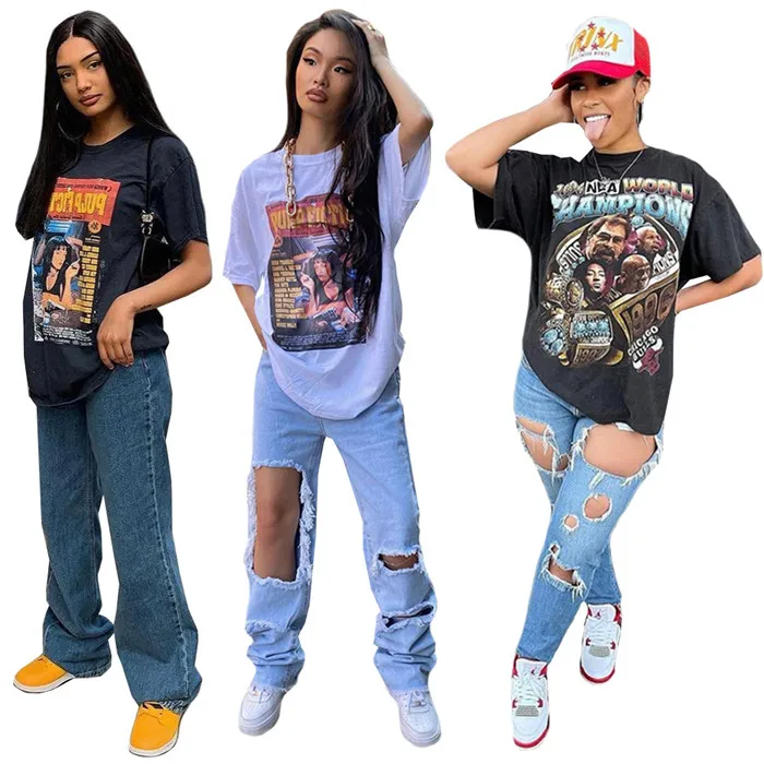 L07680 fashion women tops print short sleeve summer graphic women's t-shirt Women's T-shirt
L07680 fashion women tops print short sleeve summer graphic women's t-shirt Women's T-shirt