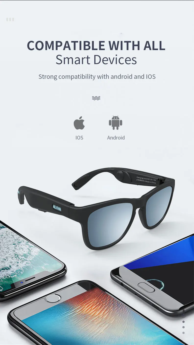 EAS1 bone conduction speaker military headset magic trick tactical sport sunglasses bluetooth 5.0 wireless headphones SALES10 - ANKUX.COM