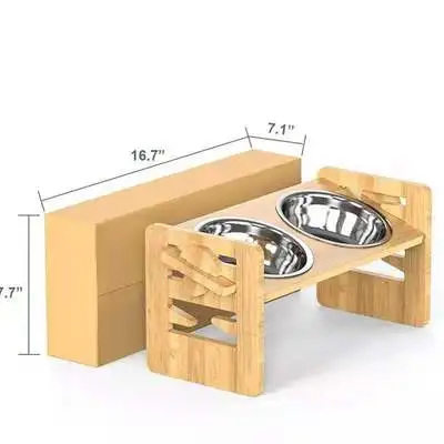 Luxury Adjustable Elevated Wooden Pet Bowl Dog Food Water Dual Bowl Pet Bowl Wooden Stand, Customized color
Luxury Adjustable Elevated Wooden Pet Bowl Dog Food Water Dual Bowl Pet Bowl Wooden Stand, Customized color