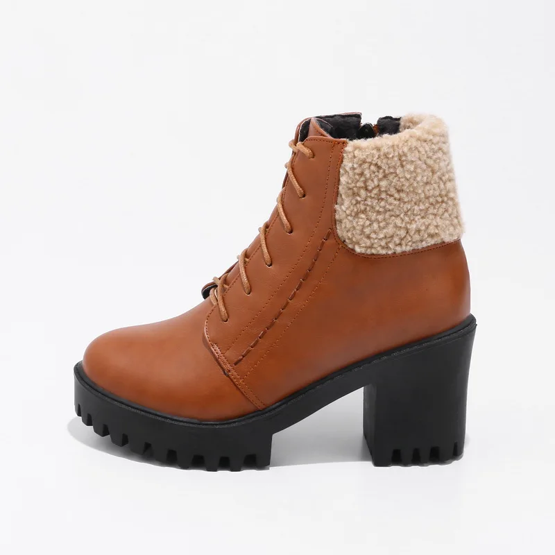 Beautiful Black Commuting Women High Heeled Splicing Winter Leather Boots, Black/brown
Beautiful Black Commuting Women High Heeled Splicing Winter Leather Boots, Black/brown