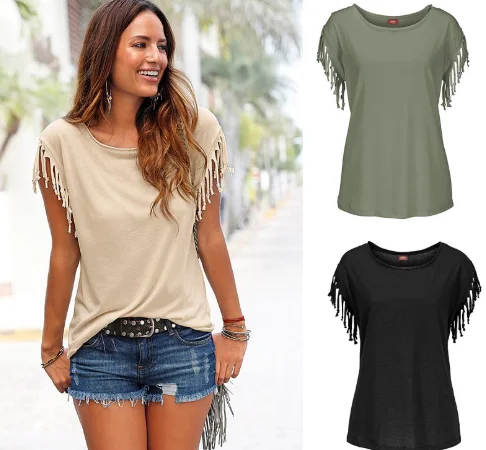 2020 Summer Hot Selling Women Clothing Tops Blouse New Design O-Neck Short Sleeve Crop Top T-Shirt, Shown
2020 Summer Hot Selling Women Clothing Tops Blouse New Design O-Neck Short Sleeve Crop Top T-Shirt, Shown