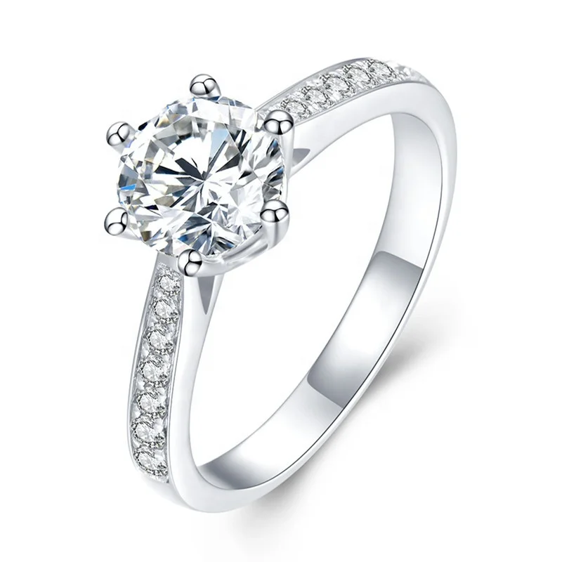 Ladies engagement jewelry 18K real gold 1.0ct6.5mm round cordierite diamond wedding ring moissanite ring female, White
Ladies engagement jewelry 18K real gold 1.0ct6.5mm round cordierite diamond wedding ring moissanite ring female, White