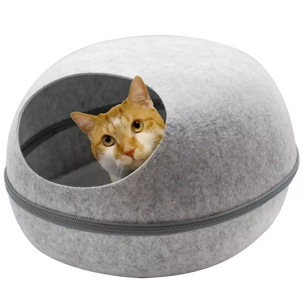 High-Quality Zipper Design Felt Pet Bed Pet House Grey Felt Cats Bed Cat House Cat Cave with Washable Cushion, Grey or customized
High-Quality Zipper Design Felt Pet Bed Pet House Grey Felt Cats Bed Cat House Cat Cave with Washable Cushion, Grey or customized