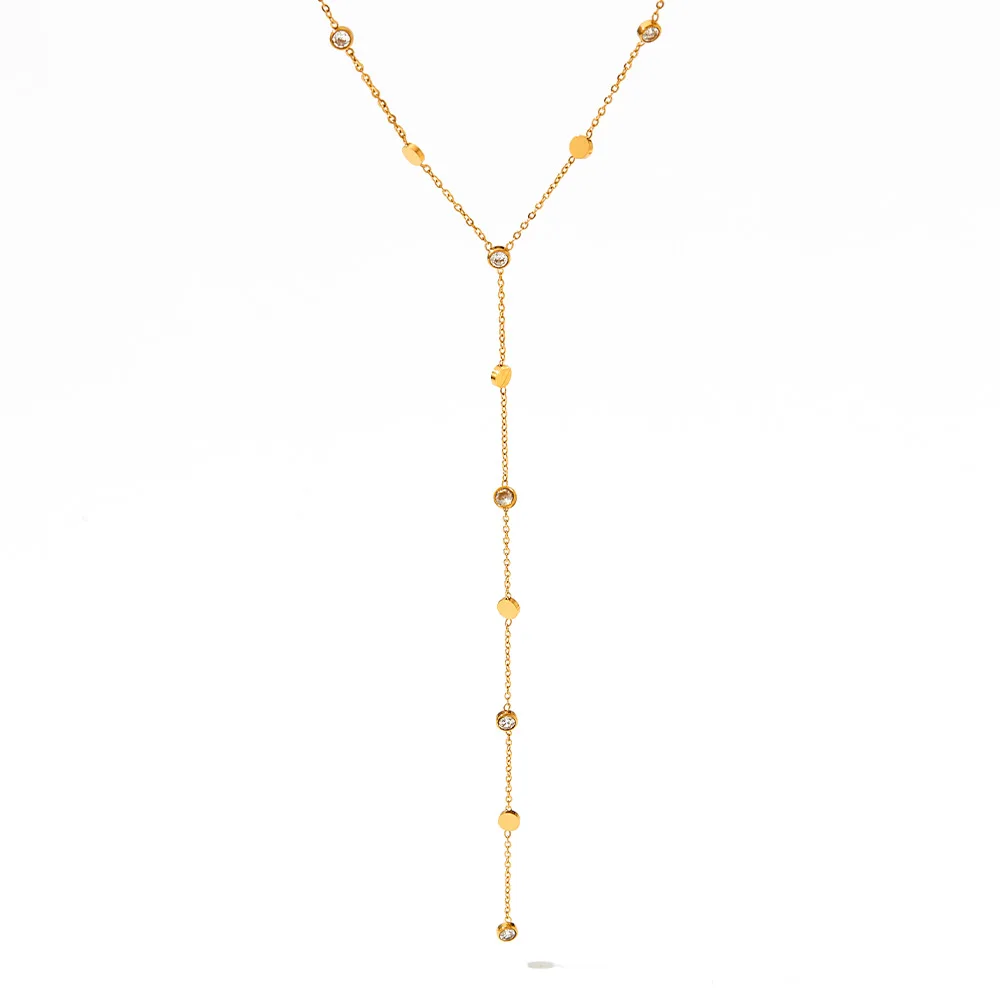 Fashion Charm Minimalist 18k Pvd Plated Metal Stainless Steel Chest Chain Zircon Long Chic Bib Stylish Jewelry
Fashion Charm Minimalist 18k Pvd Plated Metal Stainless Steel Chest Chain Zircon Long Chic Bib Stylish Jewelry
