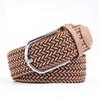 Brown Waist Belt Fabric Polyester Belt Men Woven Belt