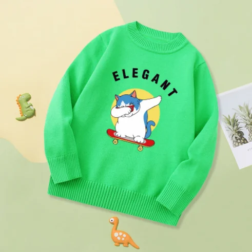YINJ 2022 New Design Autumn Winter Children Cartoon Sweater Round Neck Kids Custom Knit Sweater For Little Boy, Green black sky blue rose madder yellow
YINJ 2022 New Design Autumn Winter Children Cartoon Sweater Round Neck Kids Custom Knit Sweater For Little Boy, Green black sky blue rose madder yellow