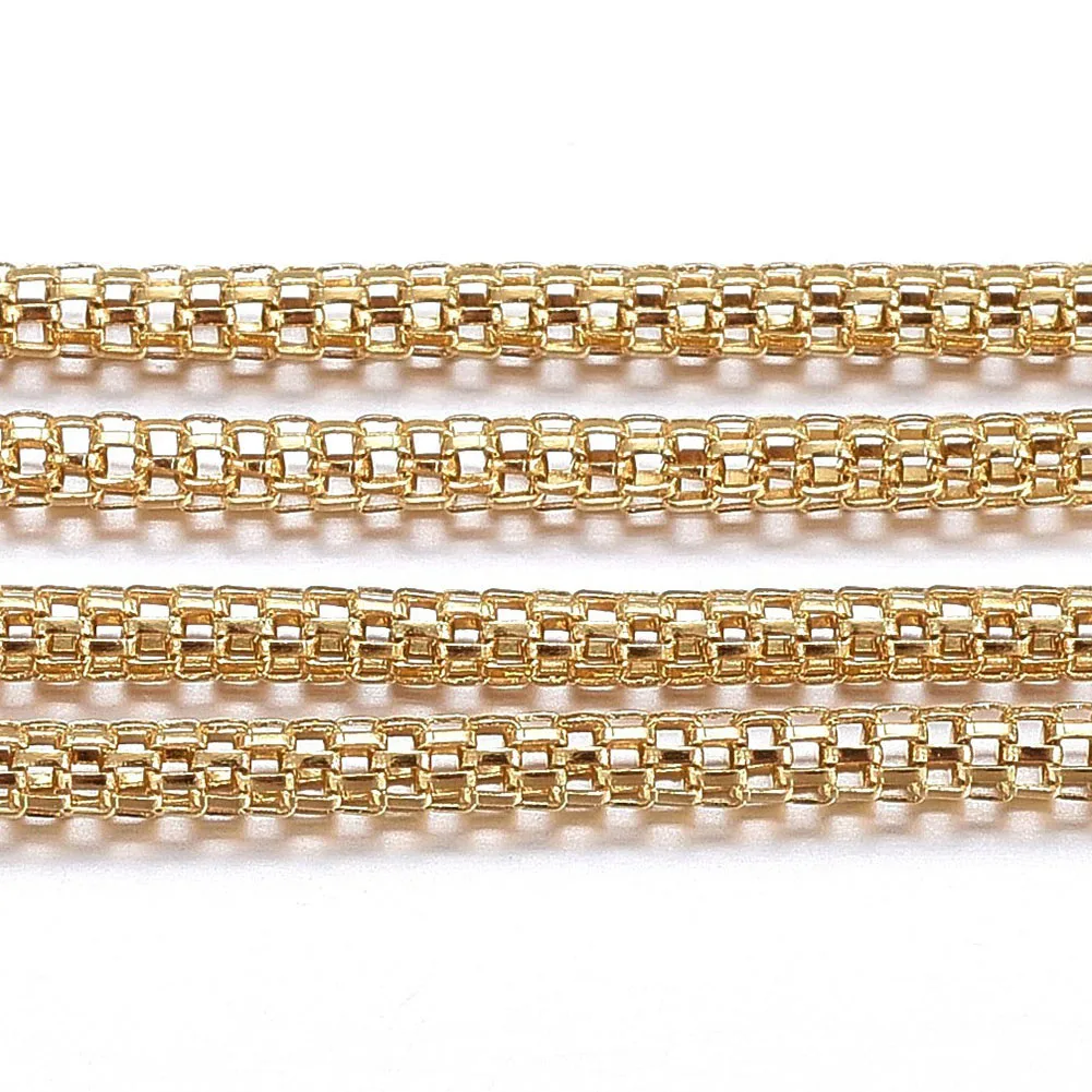 PandaHall 304 Stainless Steel 2mm Golden Mesh Chains 
PandaHall 304 Stainless Steel 2mm Golden Mesh Chains