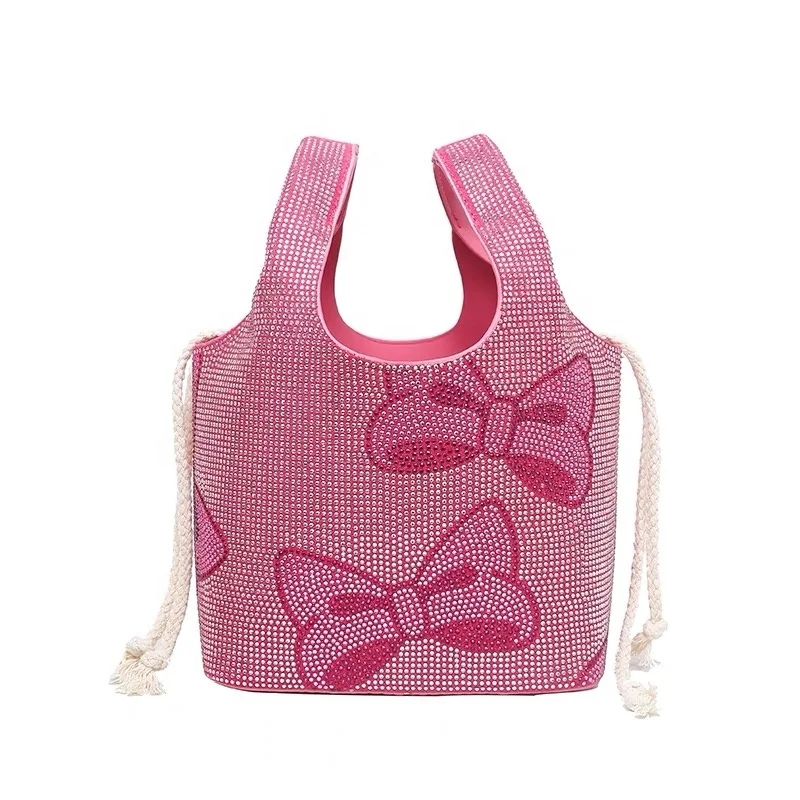 Trend Color Diamond Bowknot Vegetable Basket Bucket Bag Fashion Ladies Drawstring Small Bag Flash Diamond Handbag
Trend Color Diamond Bowknot Vegetable Basket Bucket Bag Fashion Ladies Drawstring Small Bag Flash Diamond Handbag