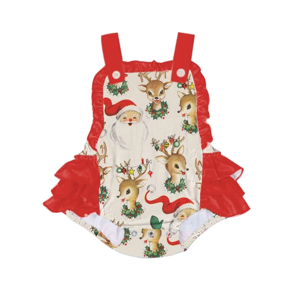 Sleeveless Ruffle Design Baby Boutique Romper Wholesale Christmas Toddler Girls Clothes
Sleeveless Ruffle Design Baby Boutique Romper Wholesale Christmas Toddler Girls Clothes