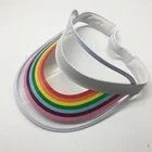 Fashion Beach clear Plastic Sun Visor Hat with rainbow colour