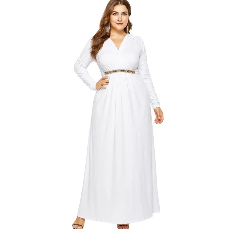 Lingmu Hot Fashion Plus Size Women Long Dress Loose Sexy V Neck Casual Party Dresses Maxi Muslim Style Clothing EFP3107
Lingmu Hot Fashion Plus Size Women Long Dress Loose Sexy V Neck Casual Party Dresses Maxi Muslim Style Clothing EFP3107
