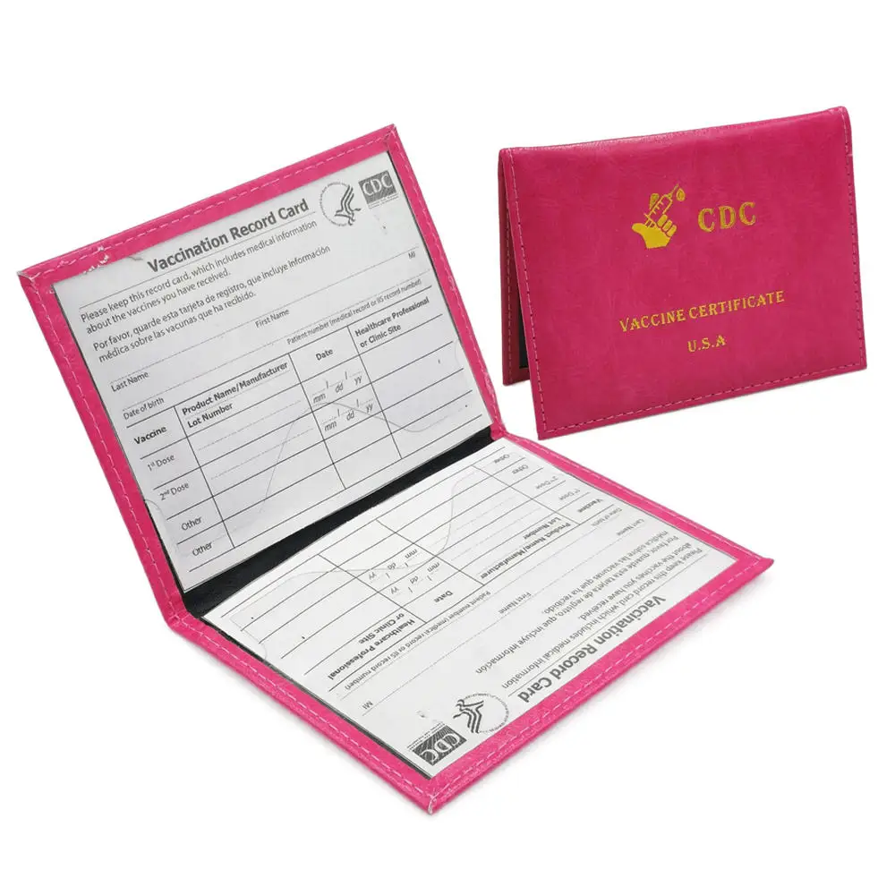 2021 new products 4*3 inch pu leather cover card holder protector for USA CDC certificate vaccine record card protective, Kinds of color can choice
2021 new products 4*3 inch pu leather cover card holder protector for USA CDC certificate vaccine record card protective, Kinds of color can choice