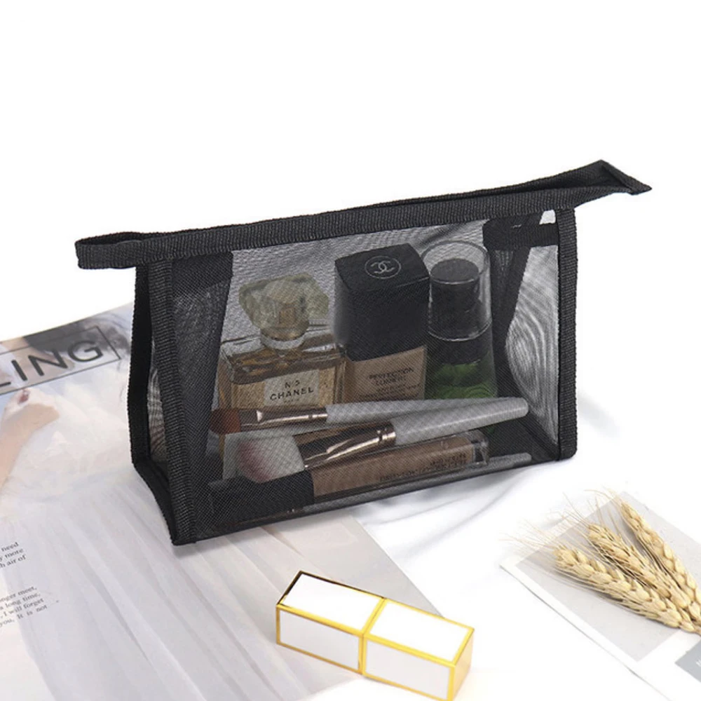 Mesh Makeup Bag Black Mesh Zipper Pouch Travel Cosmetic Organizer Case For Daily Toiletries Accessories Purse Bag
Mesh Makeup Bag Black Mesh Zipper Pouch Travel Cosmetic Organizer Case For Daily Toiletries Accessories Purse Bag