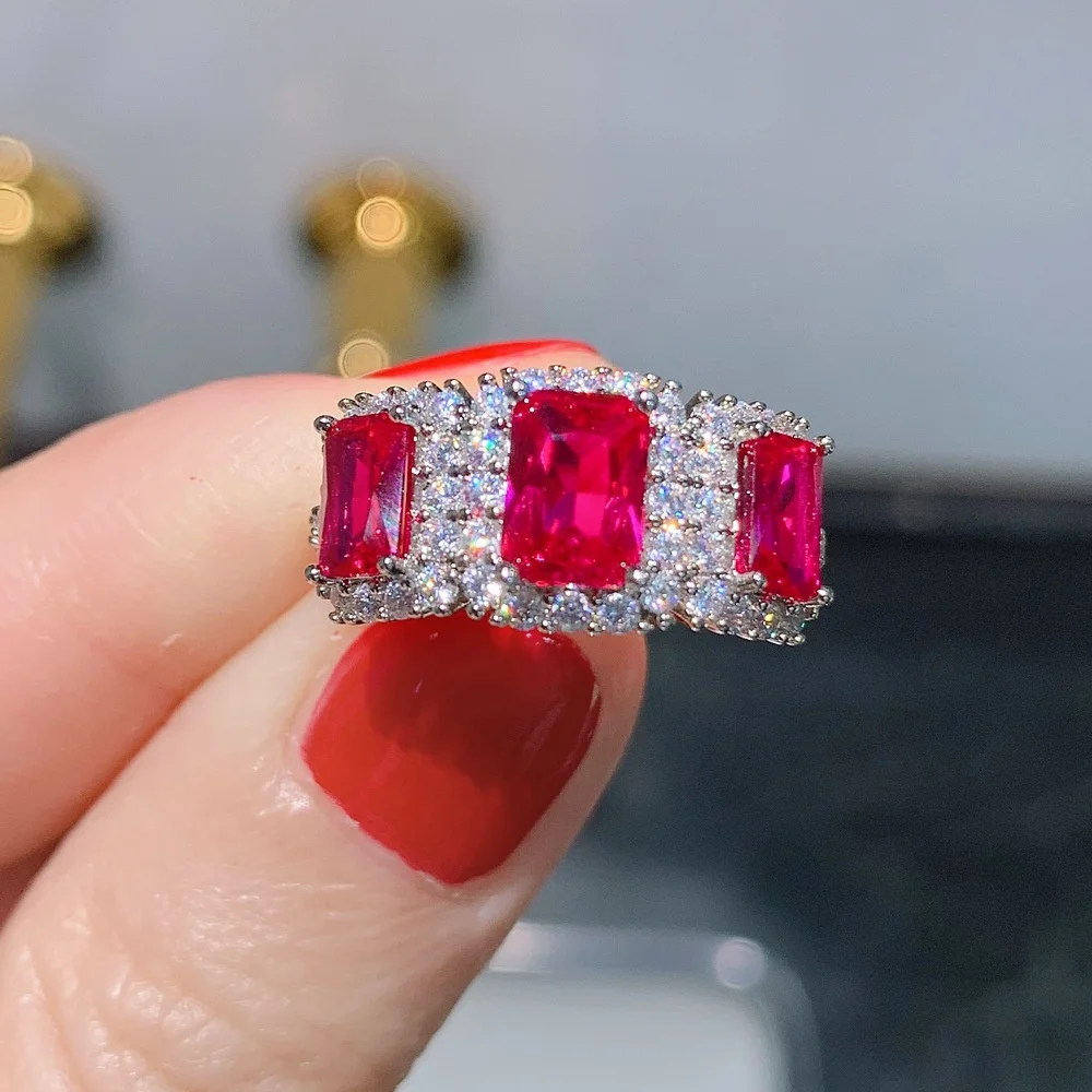 Luxury Ruby Wedding Engagement Fine Jewelry Vintage White Gold Ring For Women Wholesale
Luxury Ruby Wedding Engagement Fine Jewelry Vintage White Gold Ring For Women Wholesale