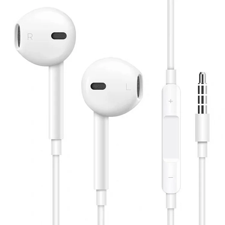 

3.5mm Headset with Mic for Apple iPhone iPad iPod 3.5mm jack wired headphones earphone for ios Android, White