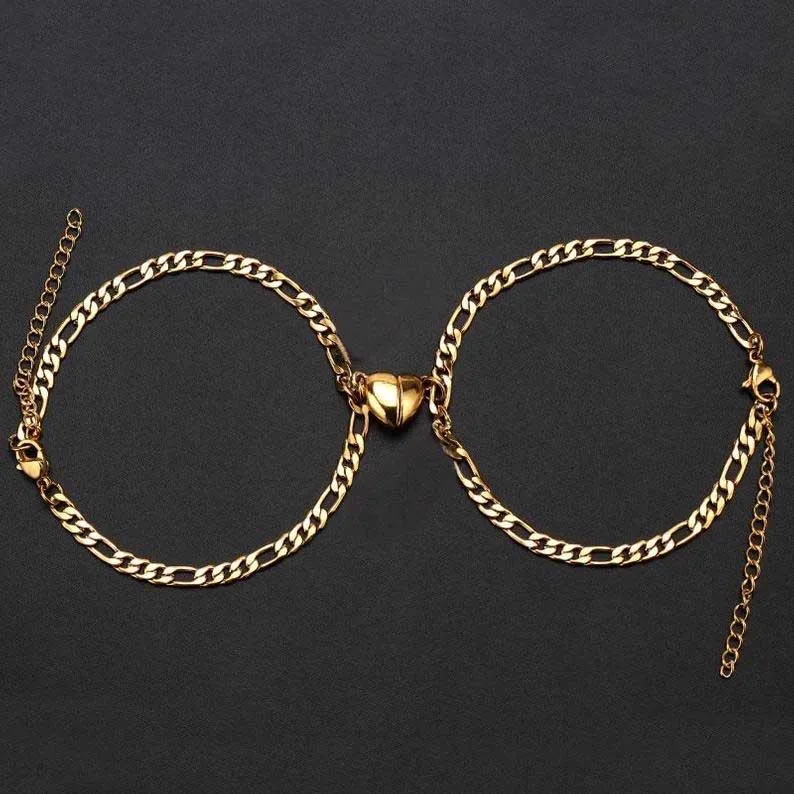 Fashion Trendy Heart Couple LOVE Adjustable Silver Bracelet Friendship Gold Plated Bracelet Magnetic Couple Bracelet, Black
Fashion Trendy Heart Couple LOVE Adjustable Silver Bracelet Friendship Gold Plated Bracelet Magnetic Couple Bracelet, Black