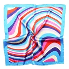 Factory fancy design logo digital printing 100% silk women's square scarf