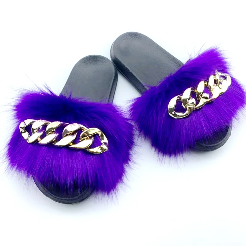 Wholesale fur slippers real fox hair long hair flip flops summer ladies jelly chain sandals, Customized color
Wholesale fur slippers real fox hair long hair flip flops summer ladies jelly chain sandals, Customized color