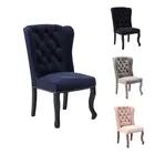 modern style S-shaped rubber wood legs velvent dining chair with ring back
