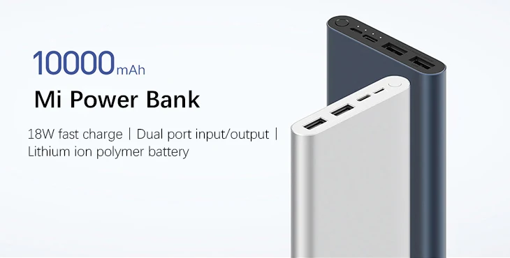 Global Version Xiaomi Power Bank 3 10000mAh 18W Fast Charge QC 3.0 Fast Charging USB-C Dual Input Mi PowerBank - ANKUX.COM